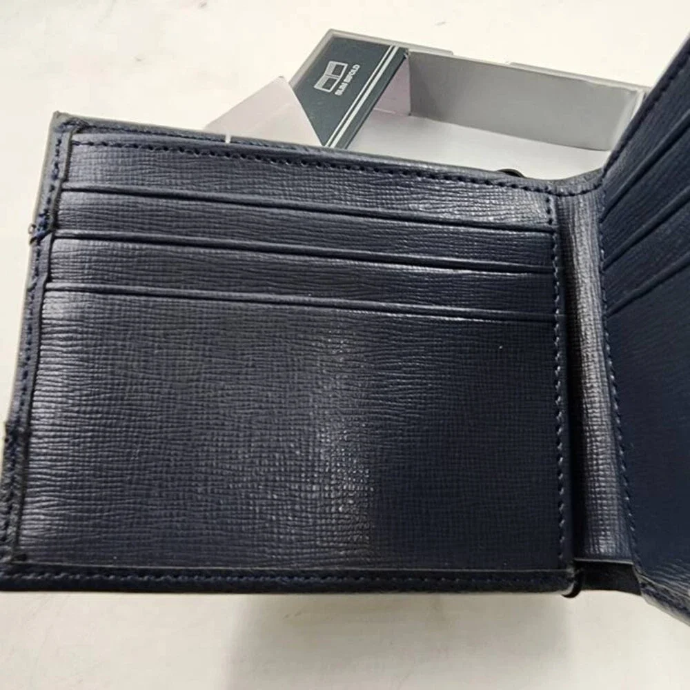 Perry Ellis Portfolio Saffiano Pebble Bifold Wallet Men's One Size - Black